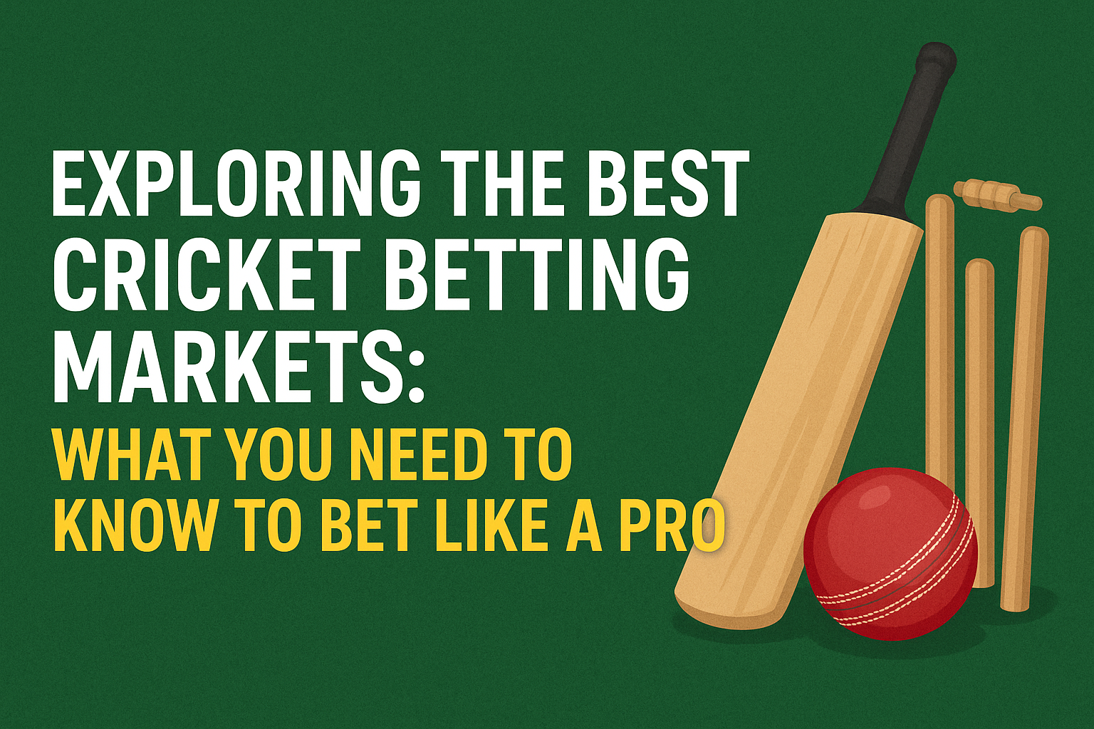 Exploring the Best Cricket Betting Markets: What You Need to Know to Bet Like a Pro